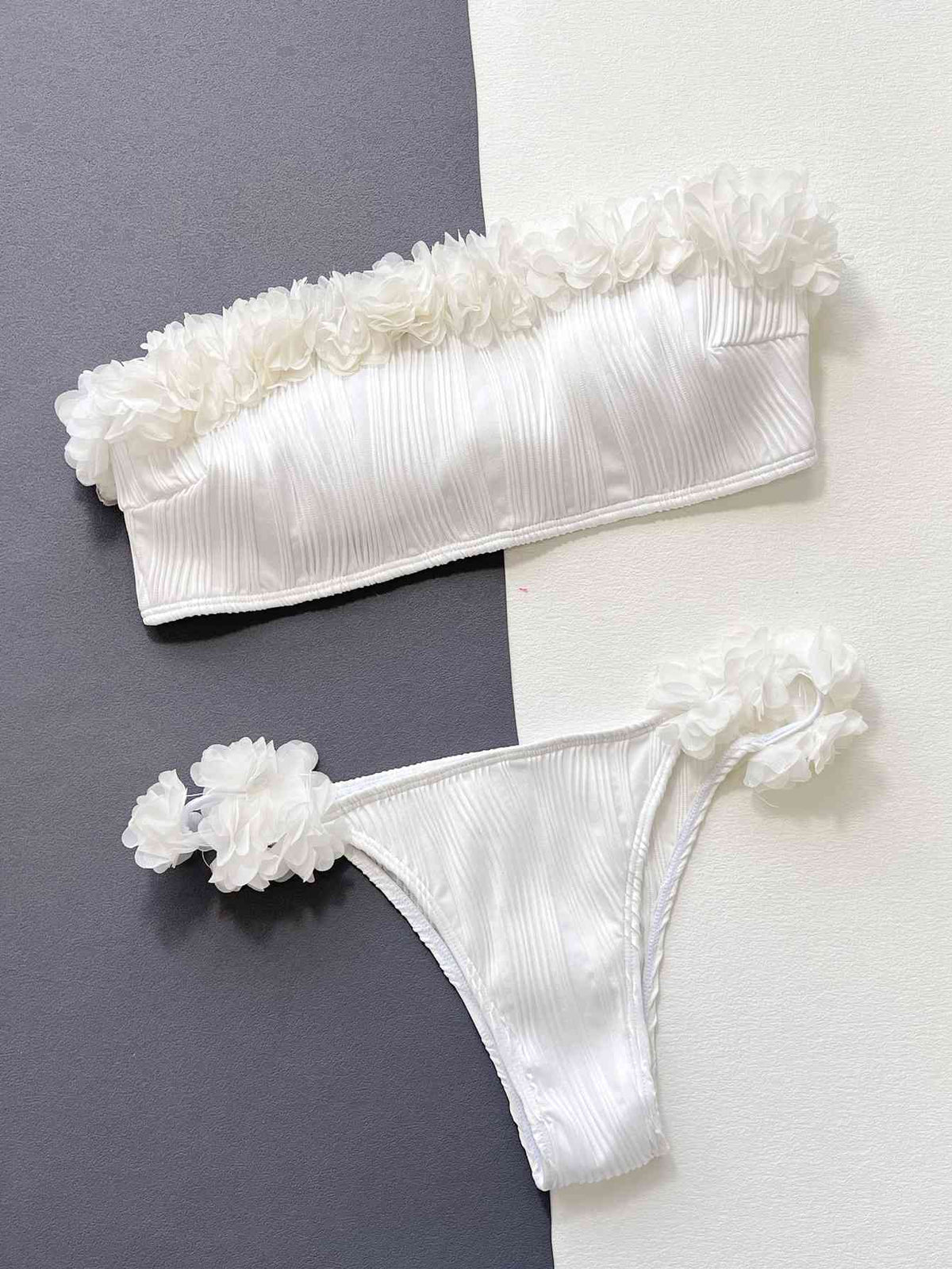 Applique Tie Back Two-Piece Bikini Set - Ladyez