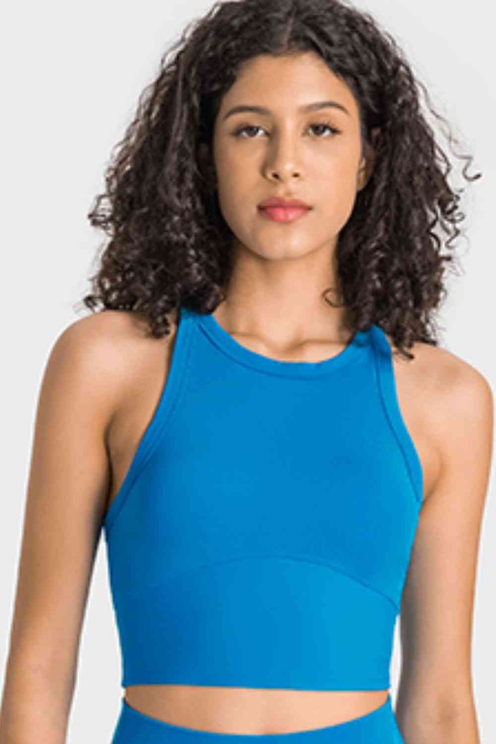 Racerback Cropped Sports Tank - Ladyez