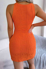 Decorative Button Sleeveless Knit Dress - Ladyez