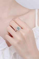 2 Carat Moissanite 925 Sterling Silver Halo Ring - Ladyez