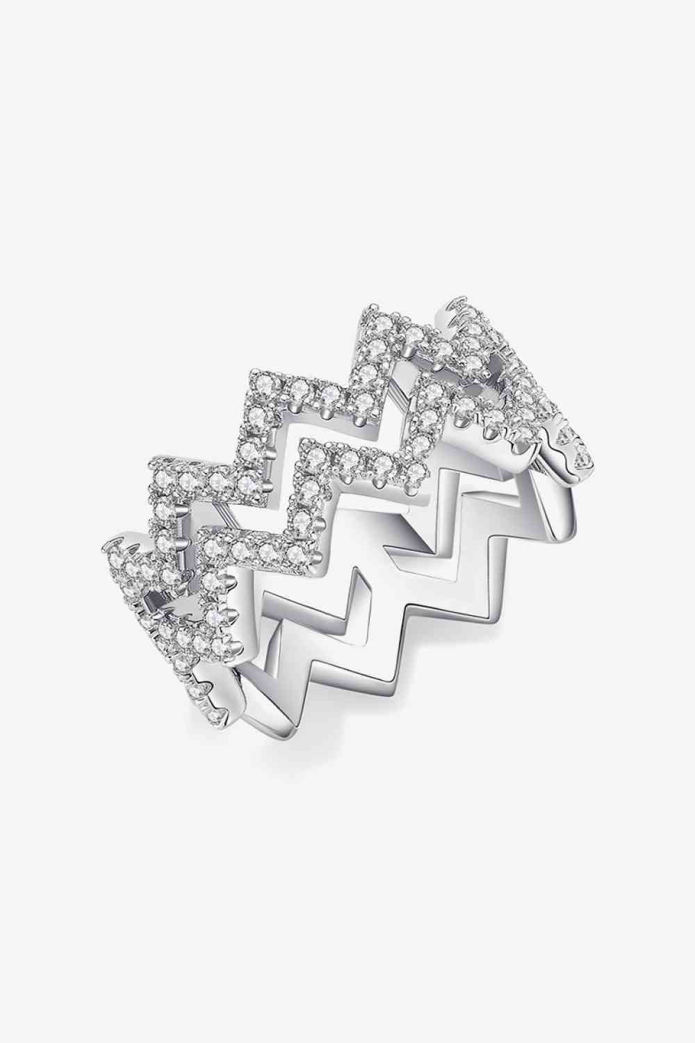 Adored Moissanite Zigzag Stacking Rings - Ladyez