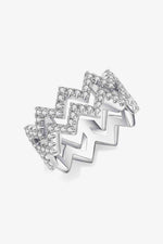 Adored Moissanite Zigzag Stacking Rings - Ladyez