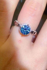 925 Sterling Silver 1 Carat Moissanite Cluster Ring - Ladyez