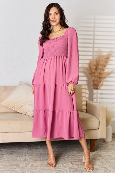 Culture Code Full Size Ruffle Trim Smocked Tiered Dress - Ladyez