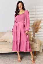 Culture Code Full Size Ruffle Trim Smocked Tiered Dress - Ladyez