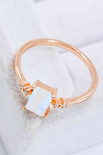 Rectangle Natural Moonstone Ring - Ladyez