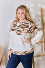 Hailey & Co Full Size Printed Round Neck Blouse - Ladyez