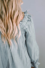 Frill Trim Flounce Sleeve Blouse - Ladyez