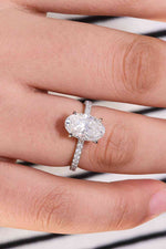 14K White Gold 2.5 Carat Moissanite 4-Prong Ring - Ladyez