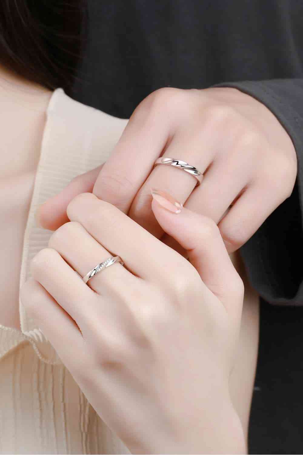 Minimalist 925 Sterling Silver Rhodium-Plated Ring - Ladyez