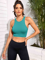 Cropped Round Neck Sports Tank Top - Ladyez