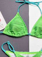 Ribbed Halter Neck Two-Piece Bikini Set - Ladyez