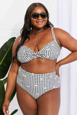 Marina West Swim Take A Dip Twist High-Rise Bikini in Black - Ladyez