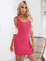 Scoop Neck Sleeveless Bodycon Dress - Ladyez