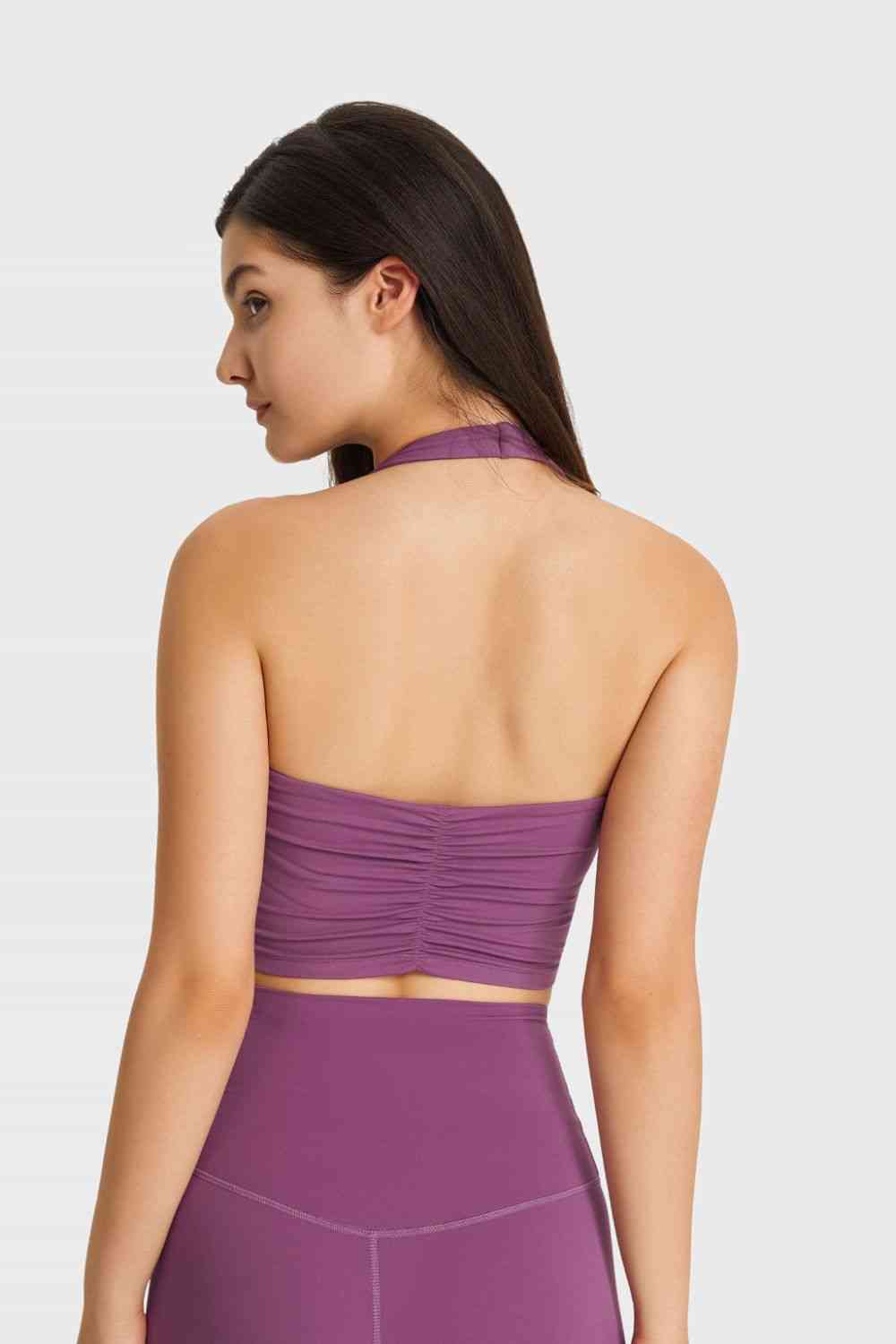 Breathable Halter Neck Sports Bra - Ladyez