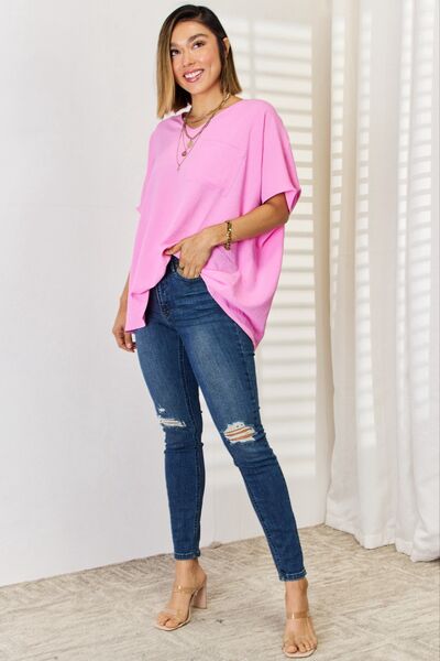 Zenana Texture Short Sleeve T-Shirt - Ladyez