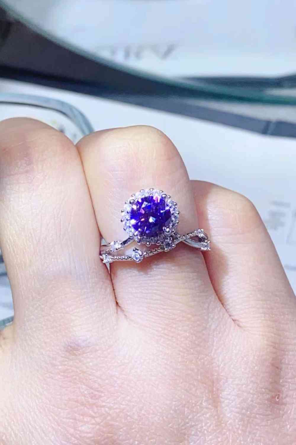 1 Carat Moissanite 925 Sterling Silver Ring - Ladyez