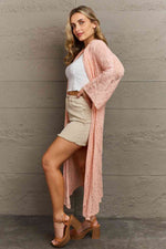 POL You Make Me Blush Open Front Maxi Cardigan - Ladyez