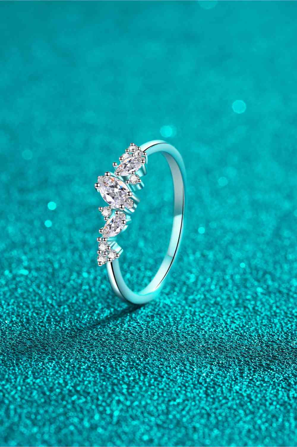 Adored Moissanite Rhodium-Plated Ring - Ladyez