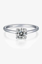 1 Carat Moissanite 925 Sterling Silver Solitaire Ring - Ladyez