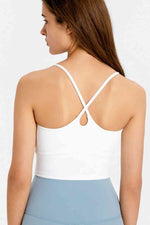 Crisscross Back Scoop Neck Sports Cami - Ladyez