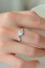 1 Carat Moissanite Heart 925 Sterling Silver Ring - Ladyez