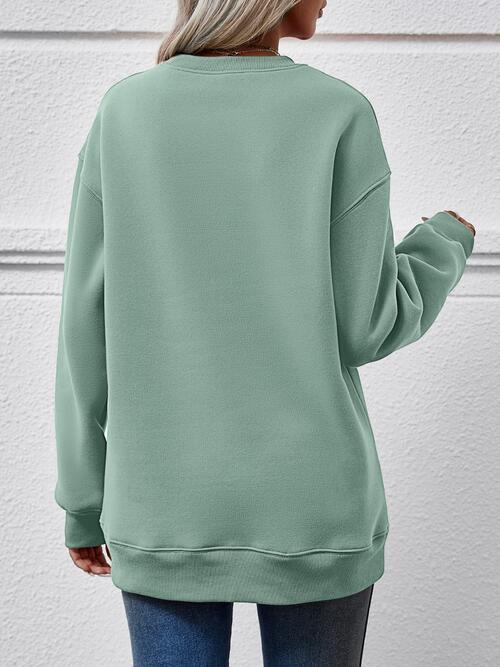 THE HELL I WON'T Round Neck Long Sleeve Sweatshirt - Ladyez