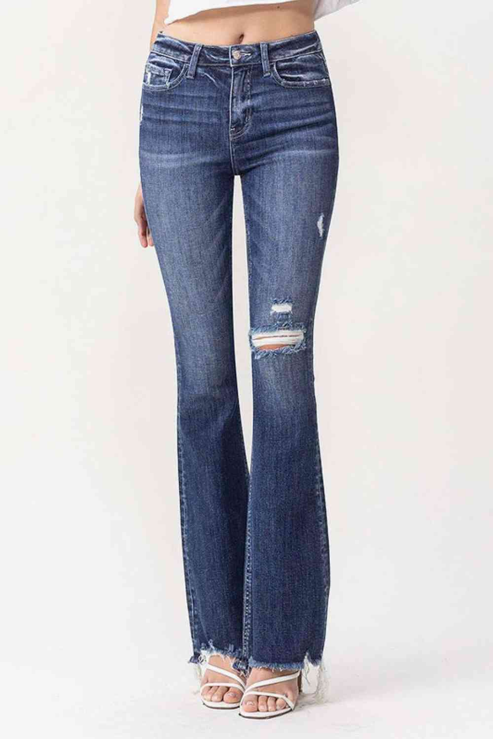 Vervet by Flying Monkey Luna Full Size High Rise Flare Jeans - Ladyez