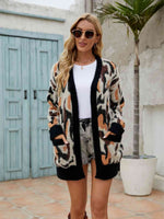Open Front Fuzzy Cardigan with Pockets - Ladyez