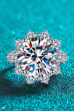 10 Carat Moissanite Flower-Shaped Ring - Ladyez