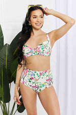 Marina West Swim Take A Dip Twist High-Rise Bikini in Cream - Ladyez