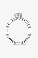 1 Carat Moissanite 925 Sterling Silver Solitaire Ring - Ladyez