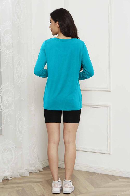 Basic Bae Full Size Round Neck Long Sleeve Top - Ladyez