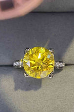 5 Carat Moissanite 925 Sterling Silver Ring in Banana Yellow - Ladyez