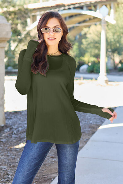 Basic Bae Full Size Round Neck Long Sleeve T-Shirt - Ladyez