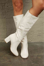 East Lion Corp Block Heel Knee High Boots - Ladyez