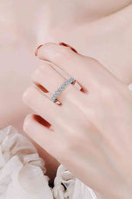 Moissanite Rhodium-Plated Ring - Ladyez