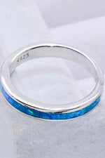 925 Sterling Silver Opal Ring in Sky Blue - Ladyez