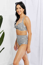 Marina West Swim Take A Dip Twist High-Rise Bikini in Black - Ladyez