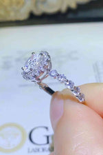 Adored 1 Carat Moissanite 925 Sterling Silver Halo Ring - Ladyez