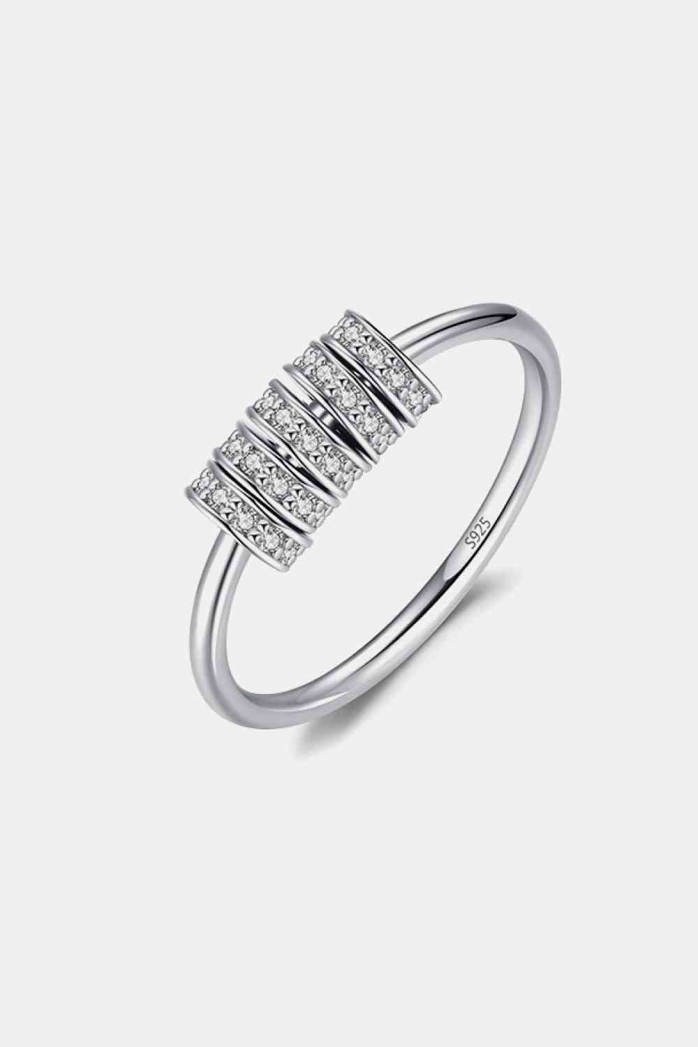 925 Sterling Silver Five Hoops Ring - Ladyez