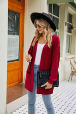 Long Sleeve Pocketed Cardigan - Ladyez