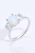 Natural Moonstone and Zircon Ring - Ladyez