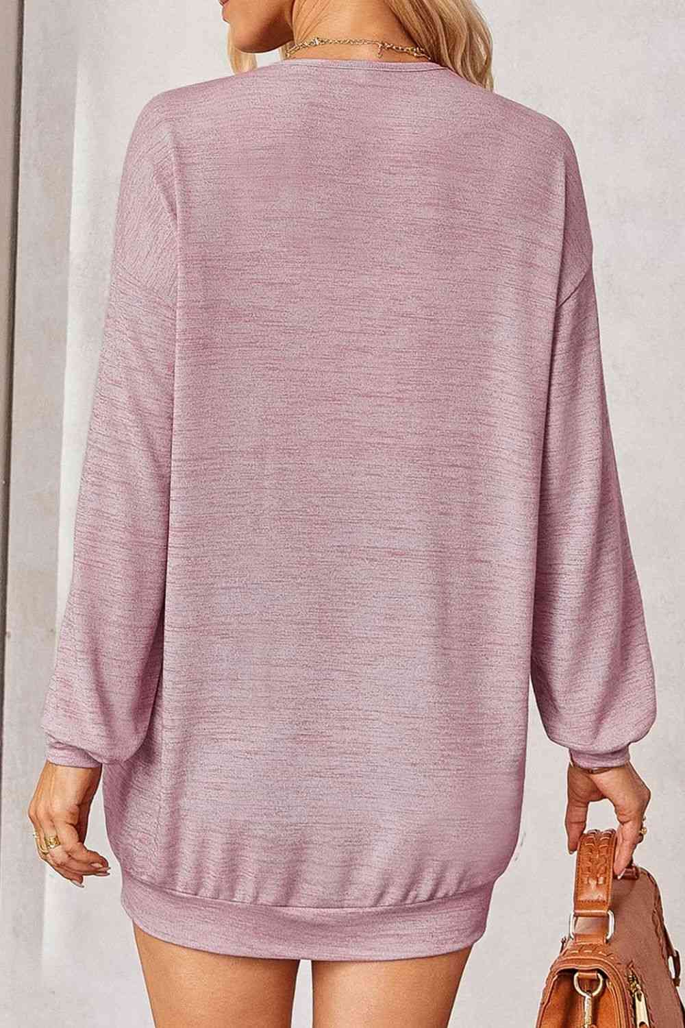 Buttoned V-Neck Long Sleeve Cardigans - Ladyez
