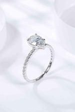 1.8 Carat Moissanite Side Stone Ring - Ladyez