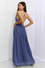 OneTheLand Captivating Muse Open Crossback Maxi Dress - Ladyez