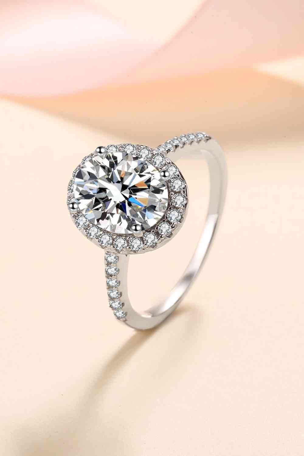 2 Carat Moissanite 925 Sterling Silver Halo Ring - Ladyez