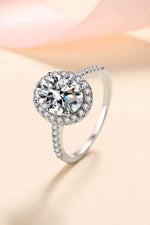 2 Carat Moissanite 925 Sterling Silver Halo Ring - Ladyez