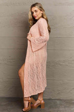 POL You Make Me Blush Open Front Maxi Cardigan - Ladyez