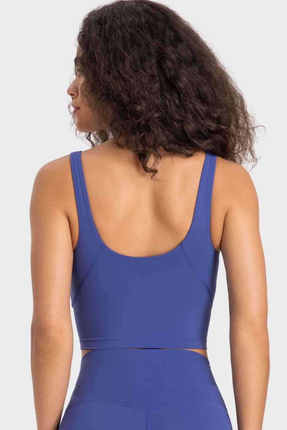 Deep V-Neck Crop Sports Bra - Ladyez